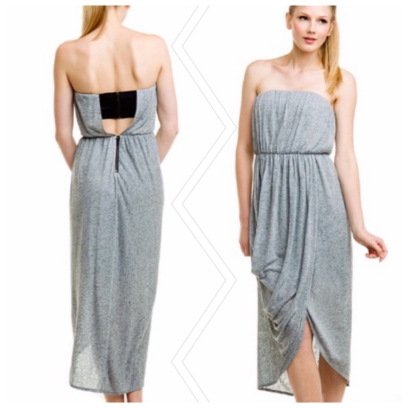 Alice + Olivia Dresses & Skirts - Alice + Olivia Charcoal Drape Cut Out Back Dress